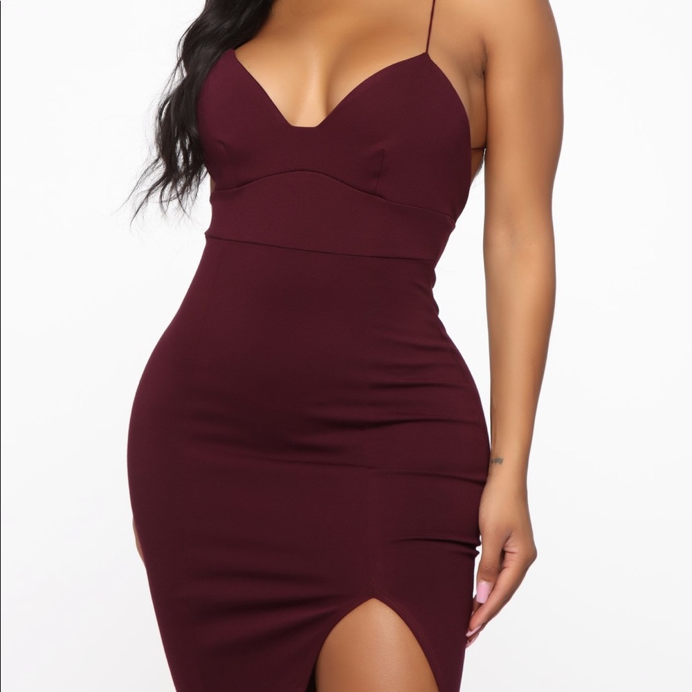 NWT Midi Dress in Plum size L - Picture 2 of 4